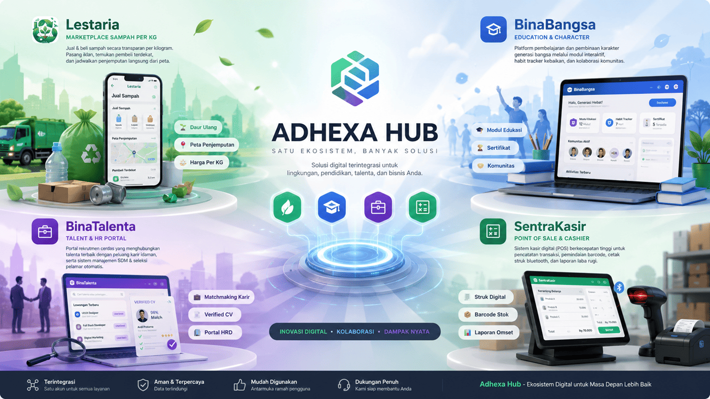 Adhexa Hub Banner - Satu Ekosistem, Banyak Solusi